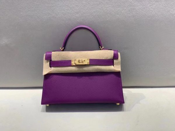 Hermès Kelly Sellier 20 Anemone Epsom Leather Gold Hardware