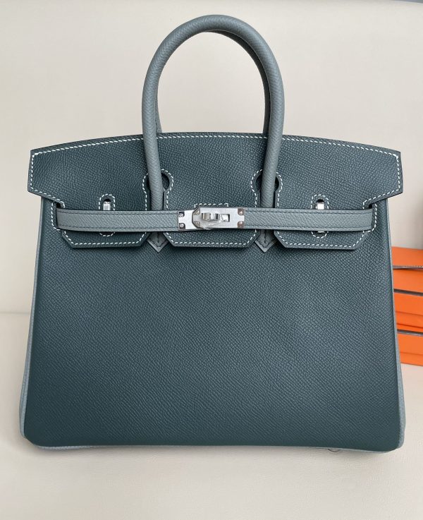Hermès Birkin 25 Vert Cypres and Vert Amande Epsom Gold Hardware
