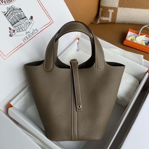 Hermès Picotin Lock 18 Etoupe Clemence Gold Hardware