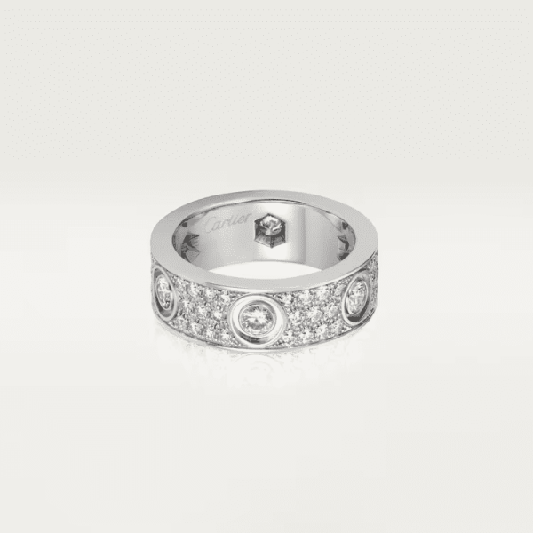 Cartier LOVE ring, classic model, paved, 6 diamonds